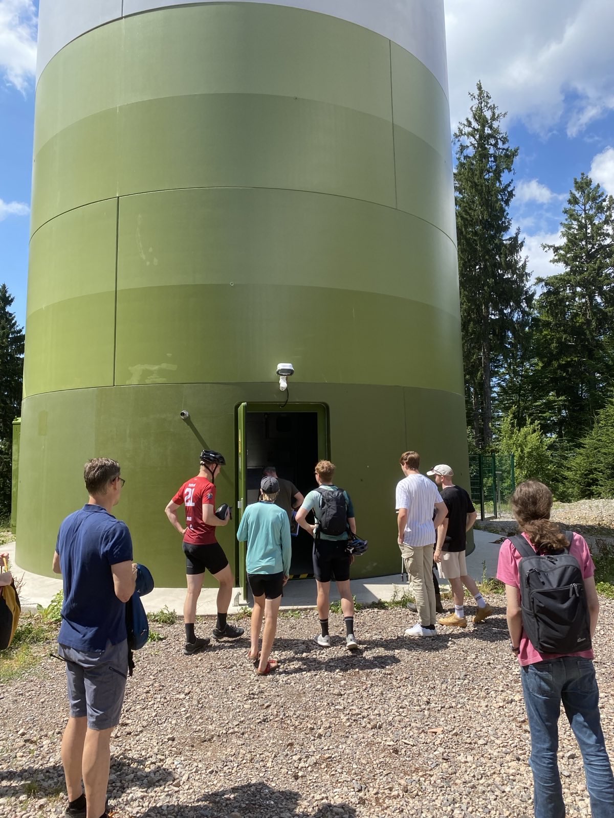 Entering the turbine's tower!