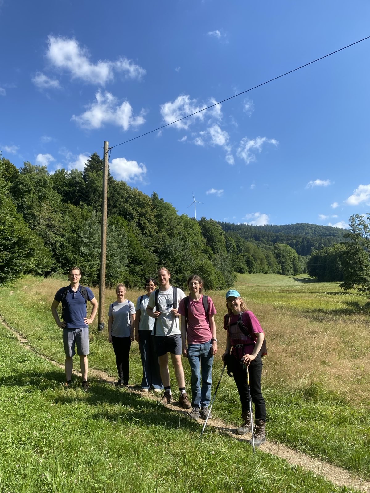 The hike down, with the turbine in the background